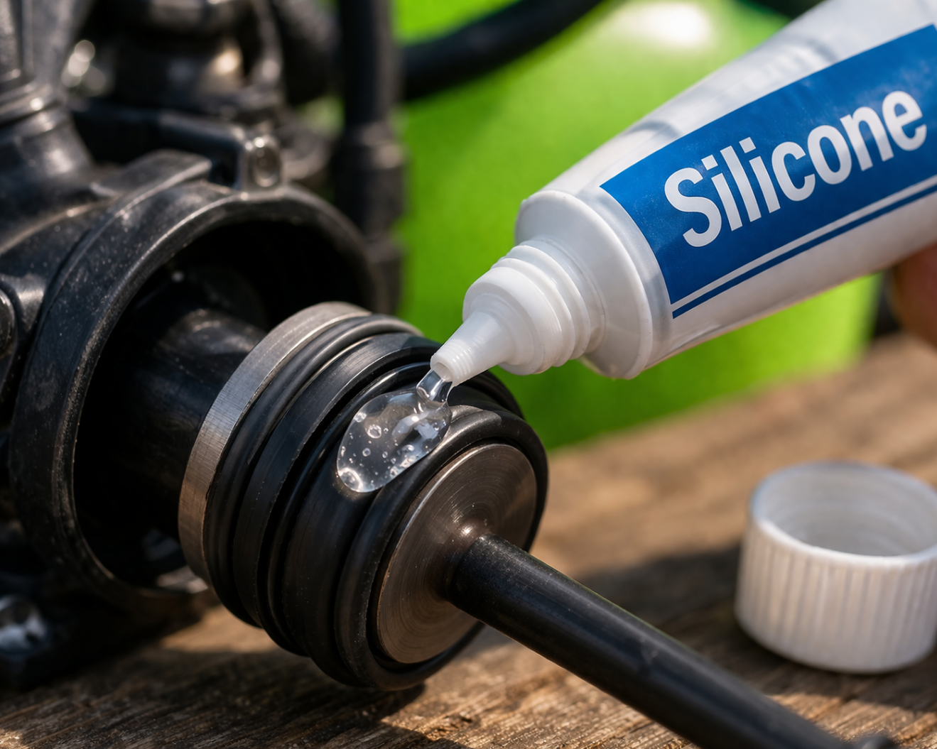 Правильная смазка уплотнительных колец насоса распылителя силиконом