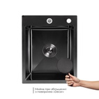 Акционный набор Lidz: мойка H4050 Black PVD 3,0/1,0 мм + Смеситель Aria для кухни с гибким изливом (k35) Black