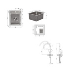 Акционный набор Lidz: мойка H4050 интегрированная Brushed Steel 3,0/1,0 мм + Смеситель Aria для кухни с гибким изливом (k35) Grey