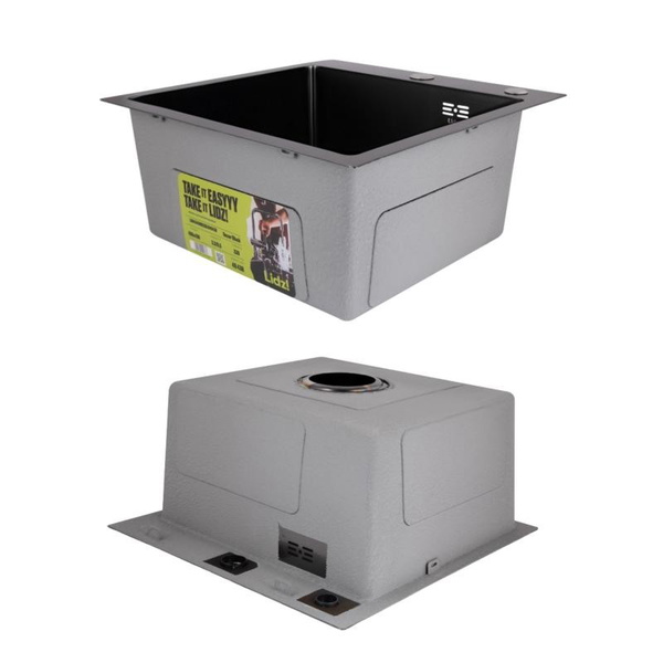Акционный набор Lidz: Мойка H4545 Black PVD Decor 2,5/0,5 мм + Смеситель Aria для кухни с гибким изливом (k35) Black