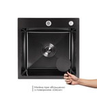 Акционный набор Lidz: Мойка H4545 Black PVD Decor 2,5/0,5 мм + Смеситель Aria для кухни с гибким изливом (k35) Black