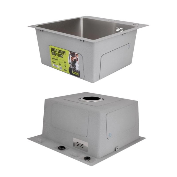 Акционный набор Lidz: мойка H4545 Decor 2,5/0,5 мм + Смеситель Aria для кухни с гибким изливом (k35) Grey