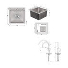 Акционный набор Lidz: мойка H5050 интегрированная Brushed Steel 3,0/1,0 мм + Смеситель Aria для кухни с гибким изливом (k35) Grey