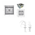 Акционный набор Lidz: мойка H5050H интегрированная Decor Honeycomb 2,5/0,5 мм LDH5050DEC48365 + Смеситель Aria для кухни с гибким изливом (k35) Grey