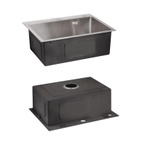 Акционный набор Lidz: мойка H6050 интегрированная Brushed Steel 3,0/1,0 мм + Смеситель Aria для кухни с гибким изливом (k35) Grey