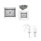 Акционный набор Lidz: мойка H6050H интегрированная Decor Honeycomb 2,5/0,5 мм LDH6050DEC48370 + Смеситель Aria для кухни с гибким изливом (k35) Grey