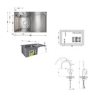 Акционный набор Lidz: Мойка H7849R интегрированная крыло справа Brushed Steel 3,0/1,0 мм + Смеситель Aria для кухни с гибким изливом (k35) Grey