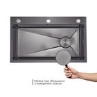 Акционный набор Lidz: Мойка интегрированная Decor Black PVD Honeycomb 3,0/1,0 мм + Смеситель Aria для кухни с гибким изливом (k35) Black