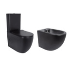 Акційний набір: Унітаз підлоговий Robin Ultra Quiet QT13226083AMB 660 x 360 x 855 Black + Біде підлогове Robin QT13442141CMB 565 x 360 x 405 Black