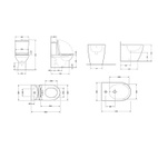 Акційний набір: Унітаз підлоговий Robin Ultra Quiet QT13226083AMB 660 x 360 x 855 Black + Біде підлогове Robin QT13442141CMB 565 x 360 x 405 Black