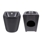Акційний набір: Унітаз підлоговий Robin Ultra Quiet QT13226083AMB 660 x 360 x 855 Black + Біде підлогове Robin QT13442141CMB 565 x 360 x 405 Black