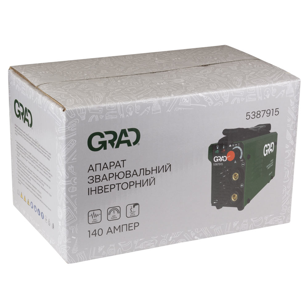 Апарат зварювальний Grad інверторний ММА-140А електрод 4 мм