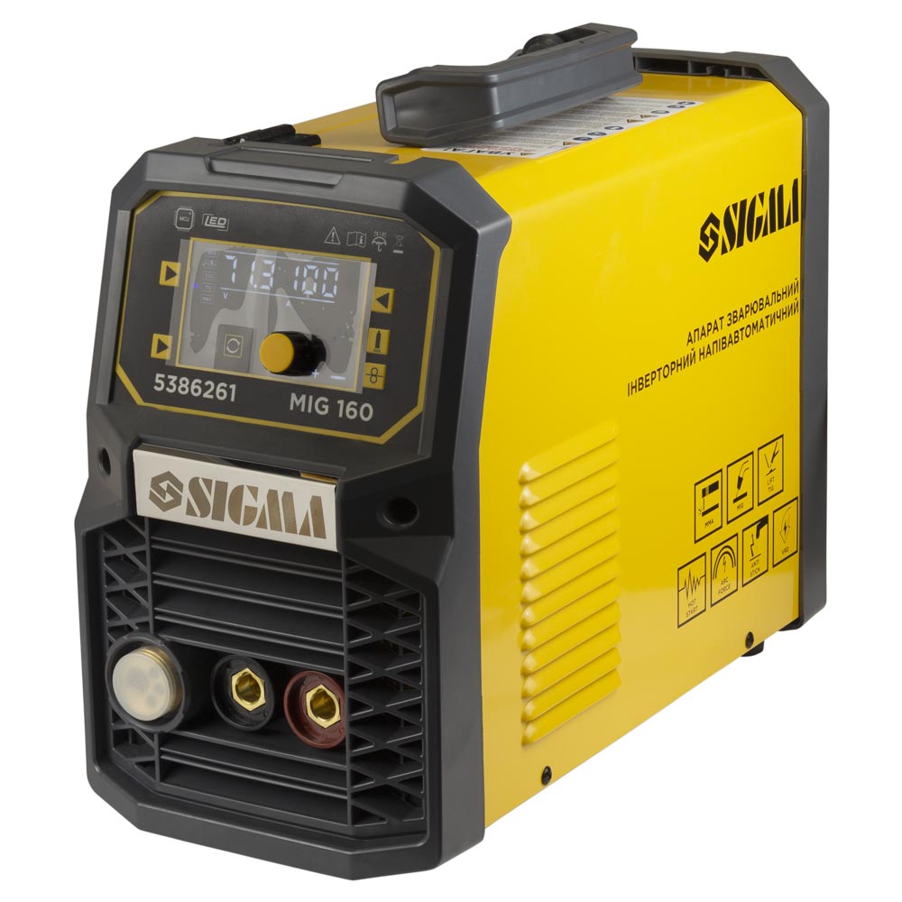 Апарат зварювальний Sigma інверторний напівавтомат МIG/MMA-160А електрод 4 мм дріт 0.8-1 мм LED