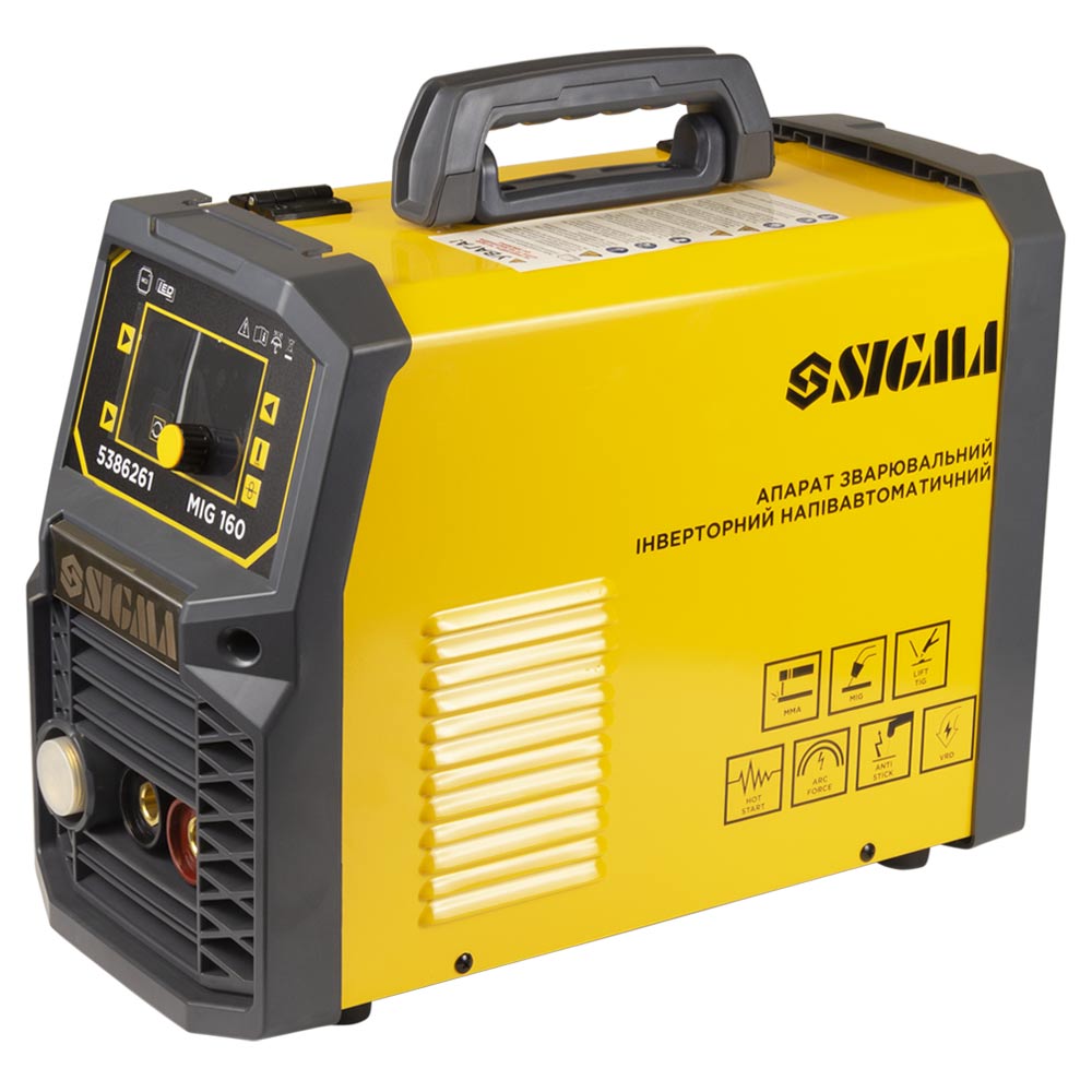 Апарат зварювальний Sigma інверторний напівавтомат МIG/MMA-160А електрод 4 мм дріт 0.8-1 мм LED