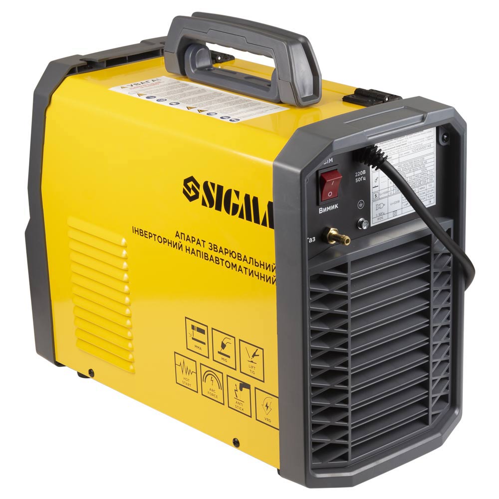 Апарат зварювальний Sigma інверторний напівавтомат МIG/MMA-160А електрод 4 мм дріт 0.8-1 мм LED