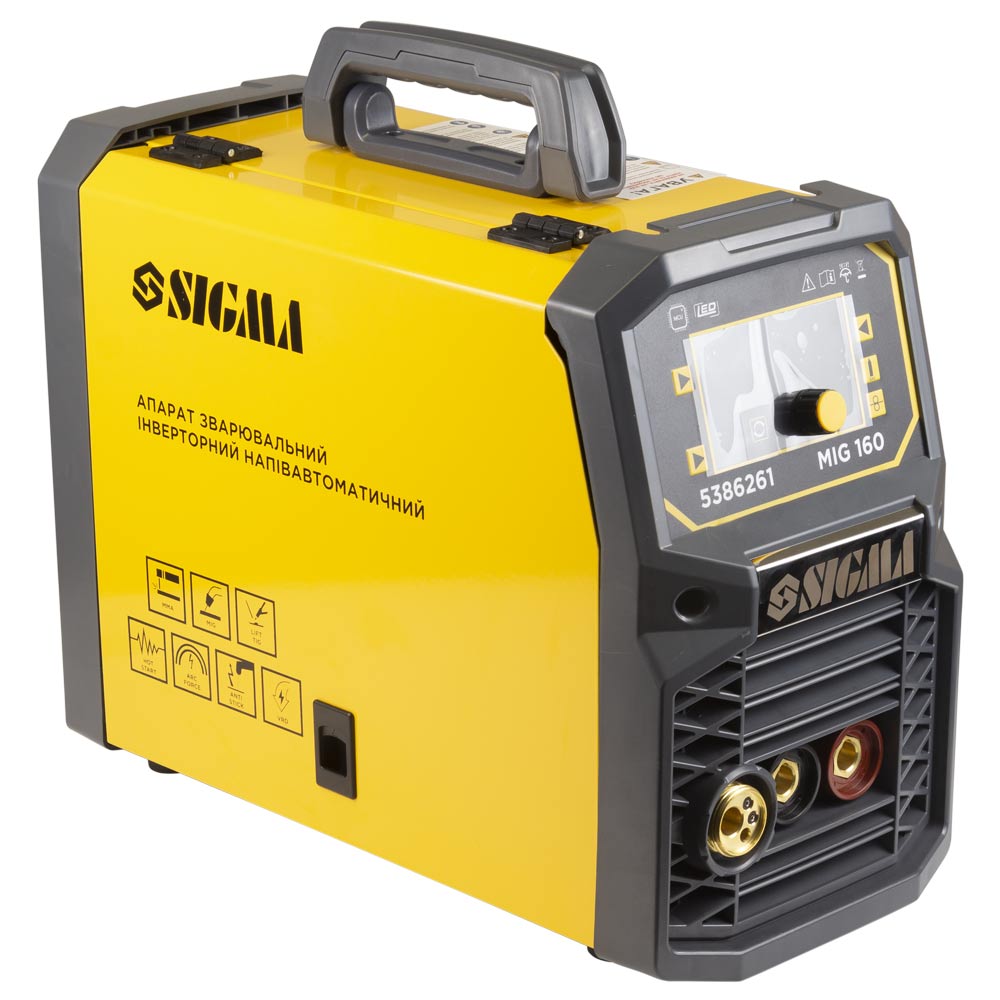 Апарат зварювальний Sigma інверторний напівавтомат МIG/MMA-160А електрод 4 мм дріт 0.8-1 мм LED