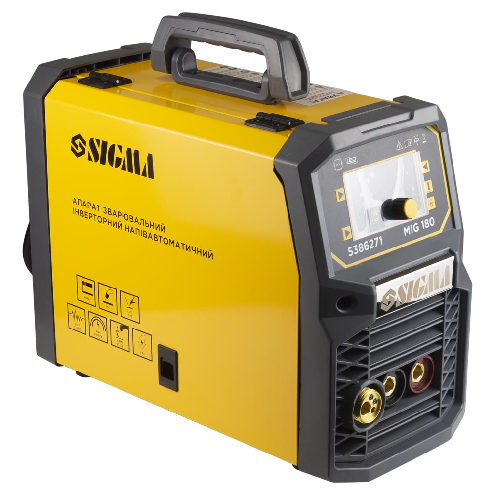 Апарат зварювальний Sigma інверторний напівавтомат МIG/MMA-180А електрод 5 мм дріт 0.8-1 мм LED