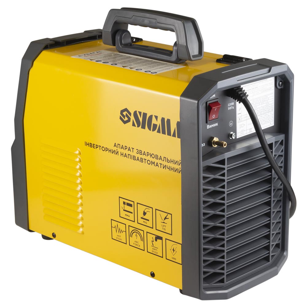 Апарат зварювальний Sigma інверторний напівавтомат МIG/MMA-180А електрод 5 мм дріт 0.8-1 мм LED