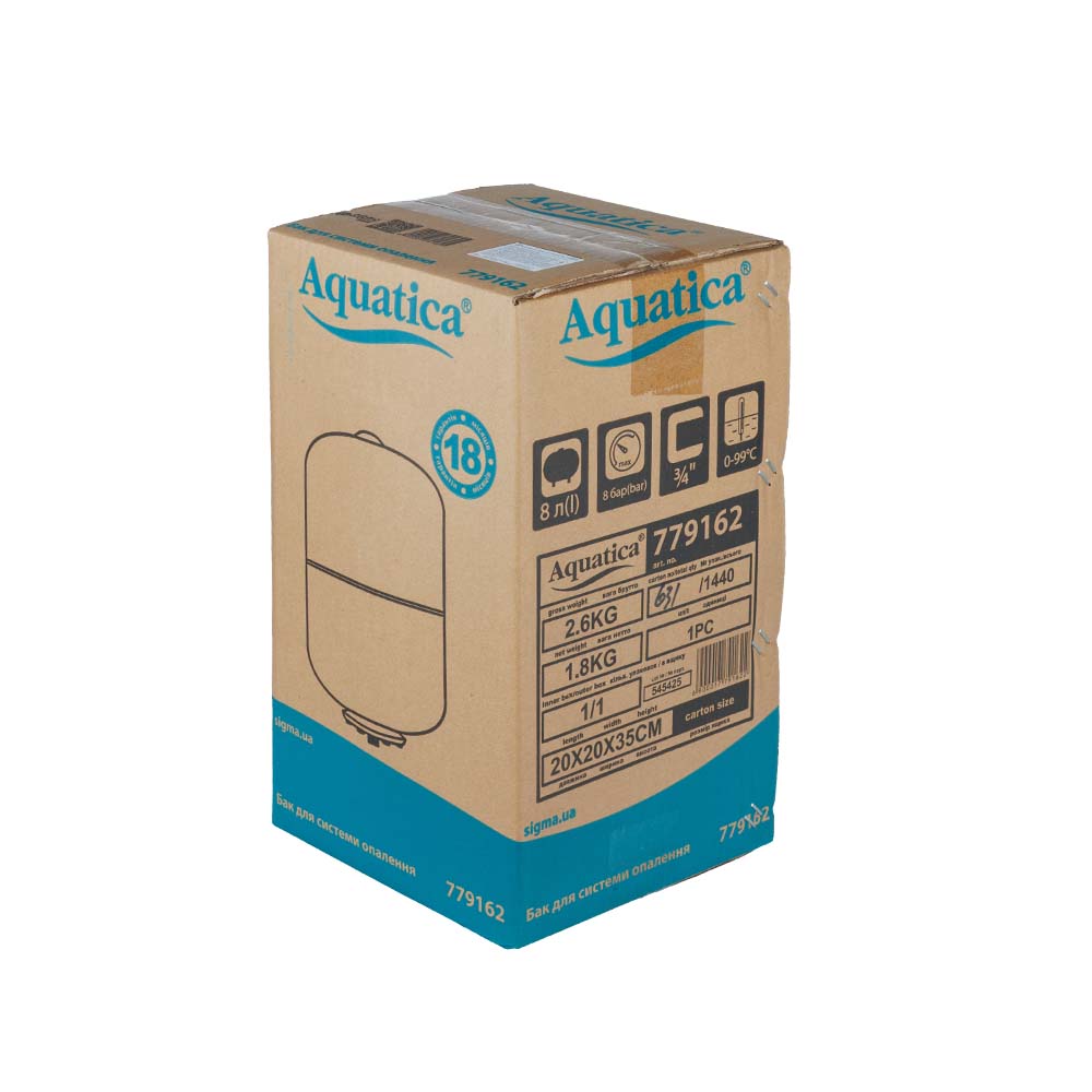 Бак Aquatica для системы отопления цилиндрический 8 л