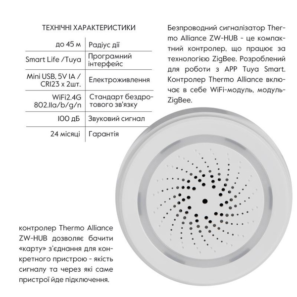 Бездротовий сигналізатор Thermo Alliance з Wi-Fi (WF-SLA)