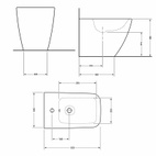 Биде напольное Qtap Cardinal 520 x 345 x 400 мм, White (QTCAR29W49031)