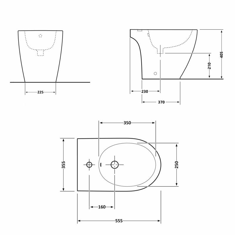 Біде підлогове Qtap Presto 540 x 340 x 400 White (QTPRE29W43056)