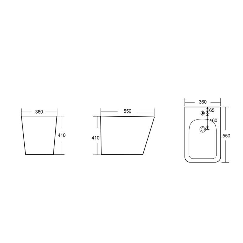 Біде підлогове Qtap Tern 550 x 360 x 410 White (QT1744003CW)
