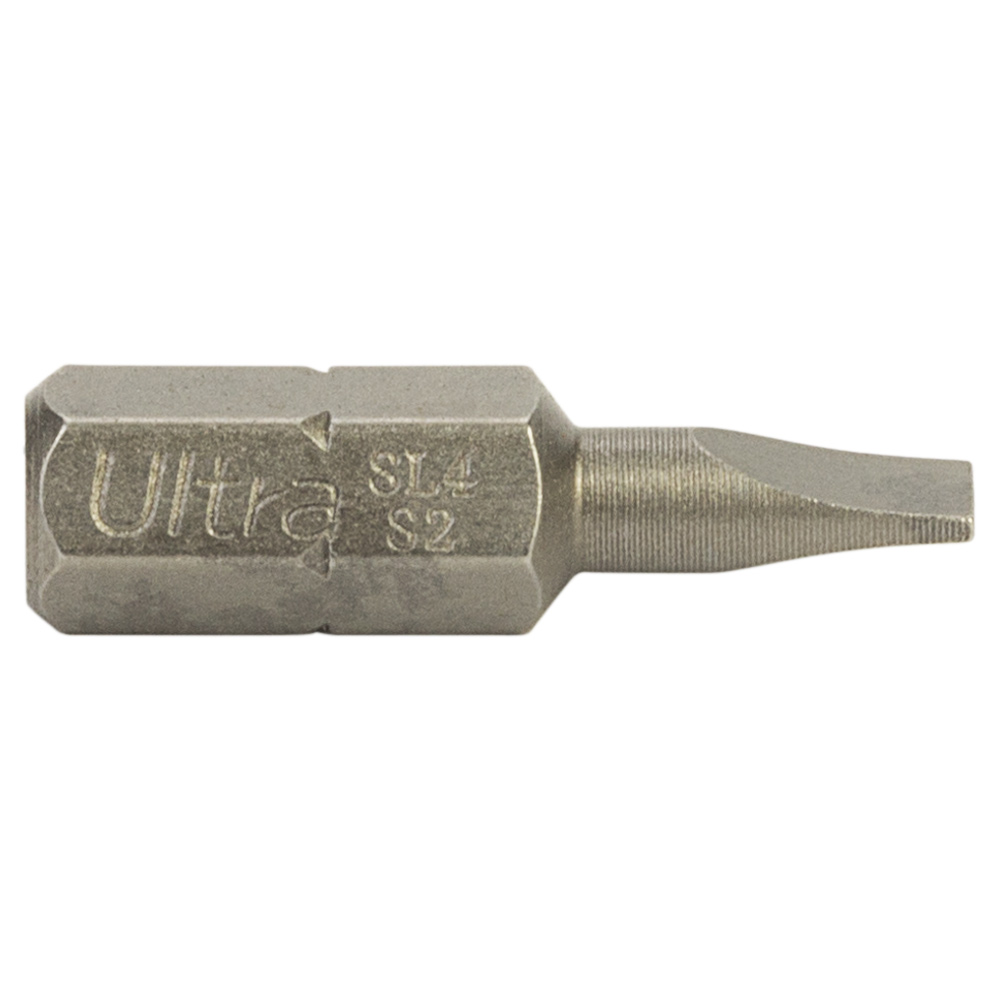 Биты Ultra S2 SL4 x 25 мм 1/4" 10 шт (блистер)