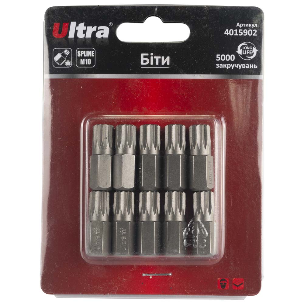 Биты Ultra Spline S2 M10 x 30 мм 10 мм 10 шт (блистер): купить в