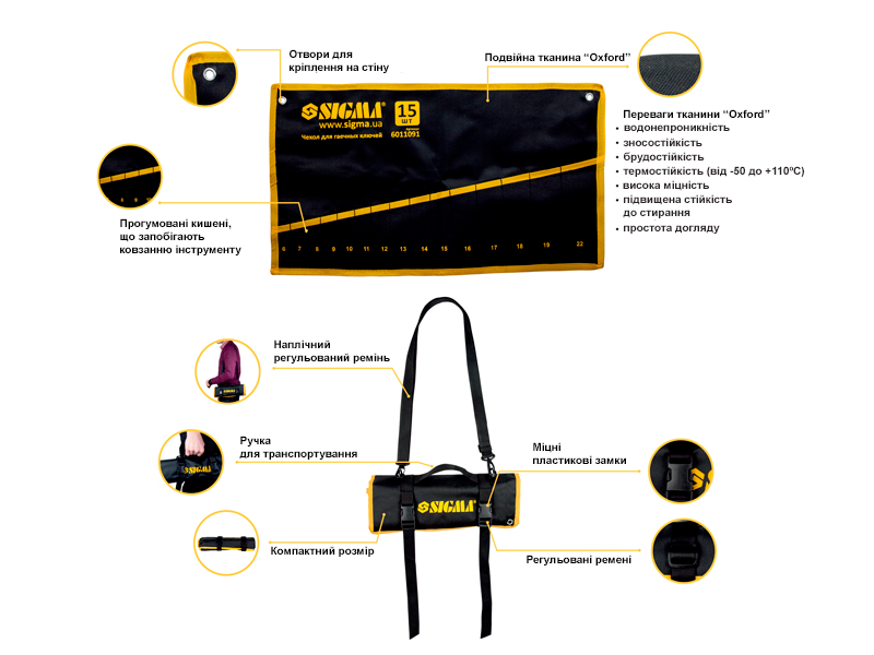 Чохол Sigma для гайкових ключів 8 шт