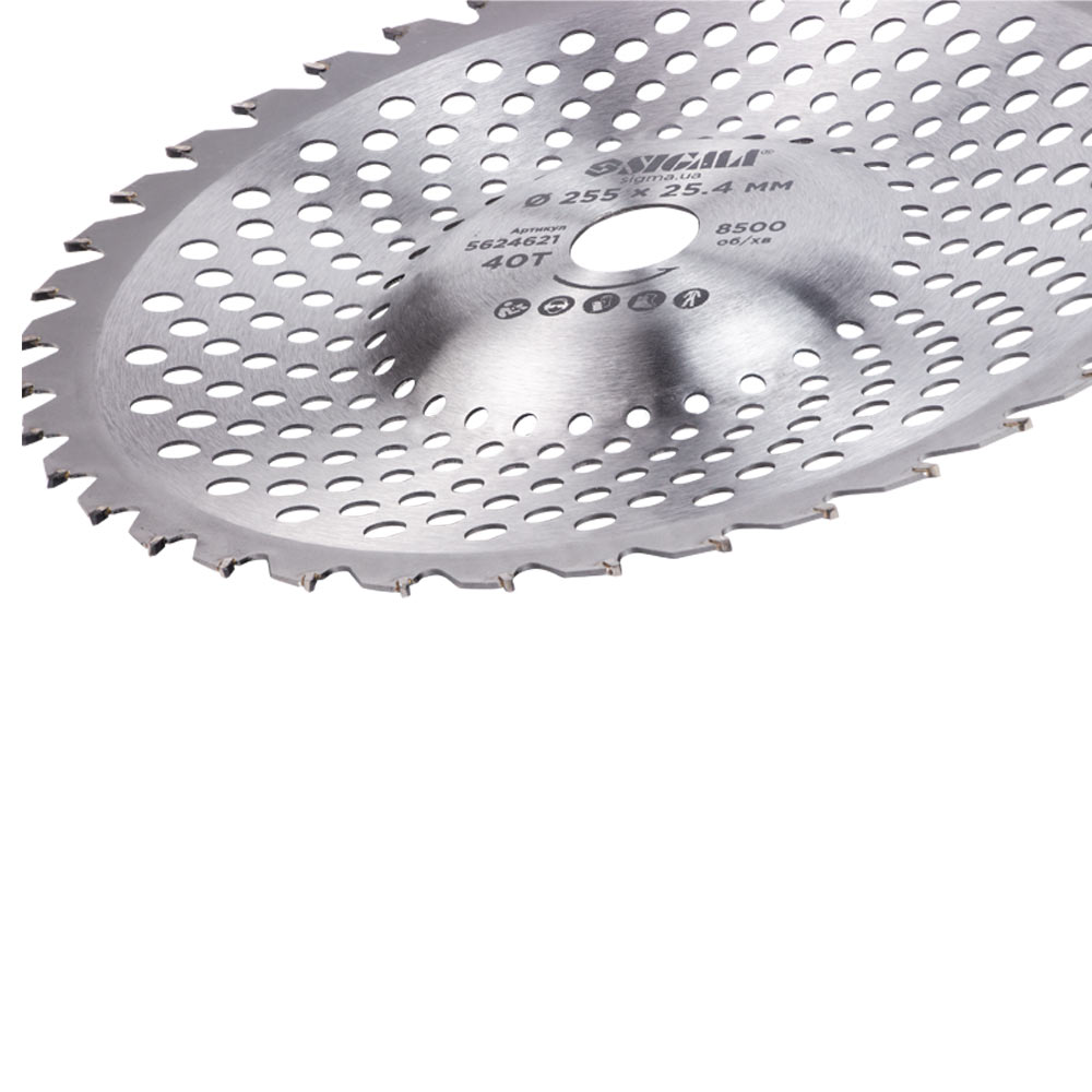 Диск Sigma для тримера з твердосплавними напайками Ø255 x 25.4 мм 40Т хвилеподібний