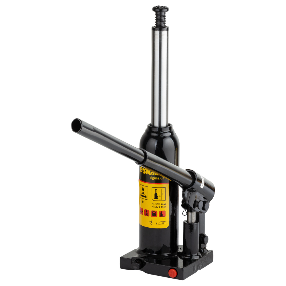 Домкрат Sigma гидравлический бутылочный 3т H 193-373 мм