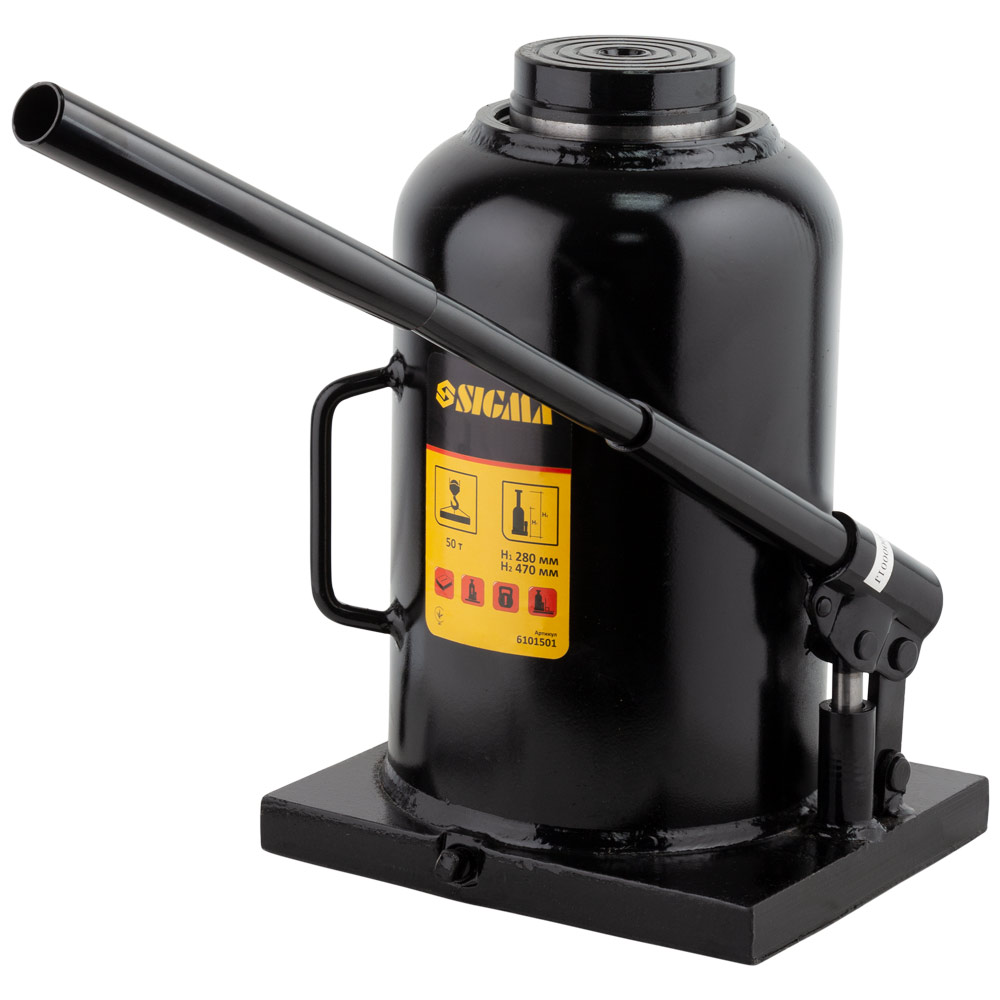 Домкрат Sigma гидравлический бутылочный 50т H 280-470 мм