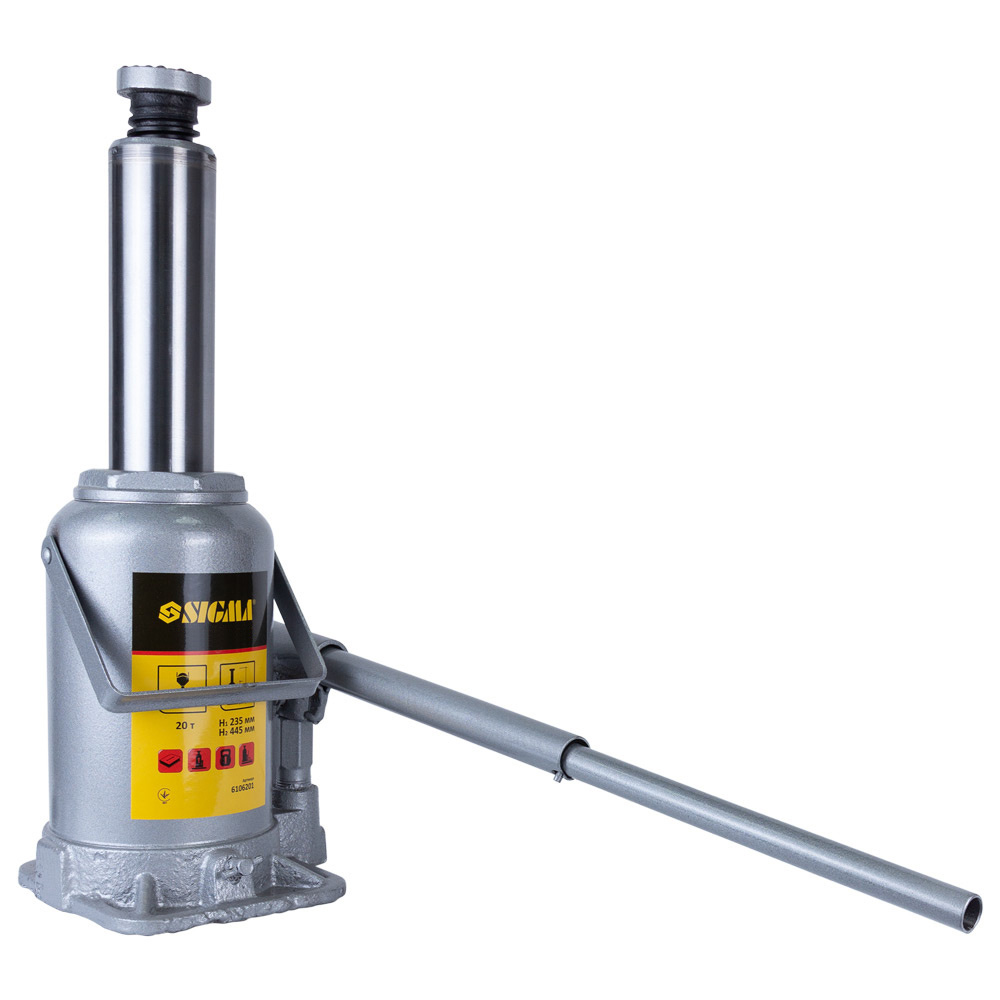 Домкрат Sigma Standard гидравлический бутылочный 20т H 235-445 мм