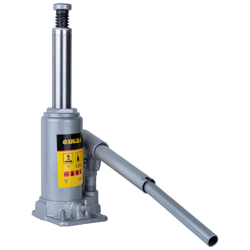 Домкрат Sigma Standard гидравлический бутылочный 3т H 175-345 мм