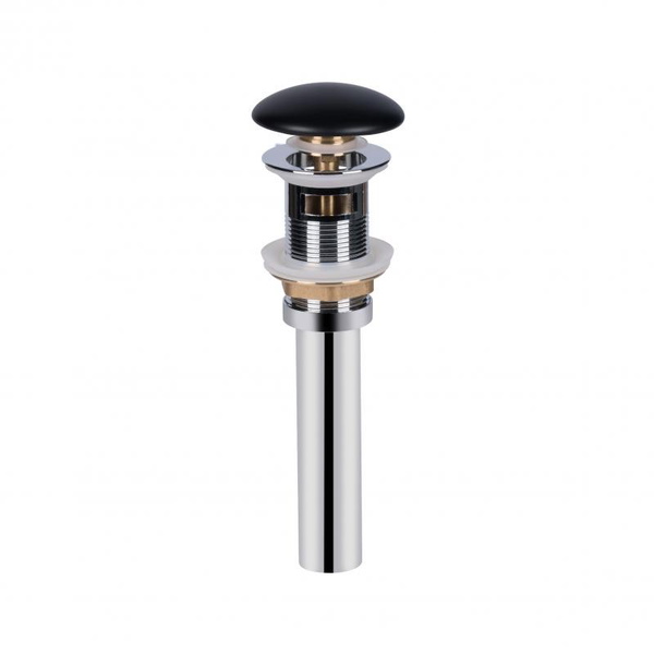 Донний клапан для раковини Qtap PU03O 225х70х70 Matt black з переливом