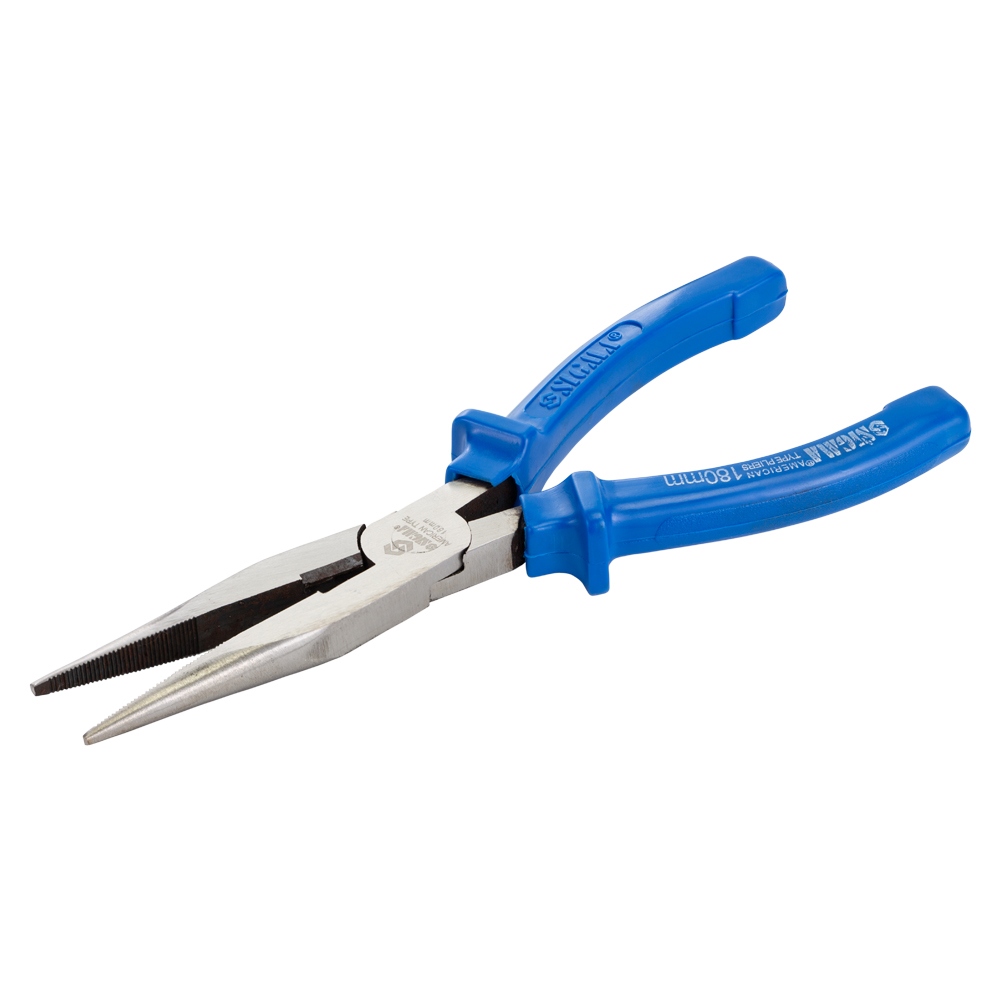 Длинногубцы Sigma синие прямые 180 мм
