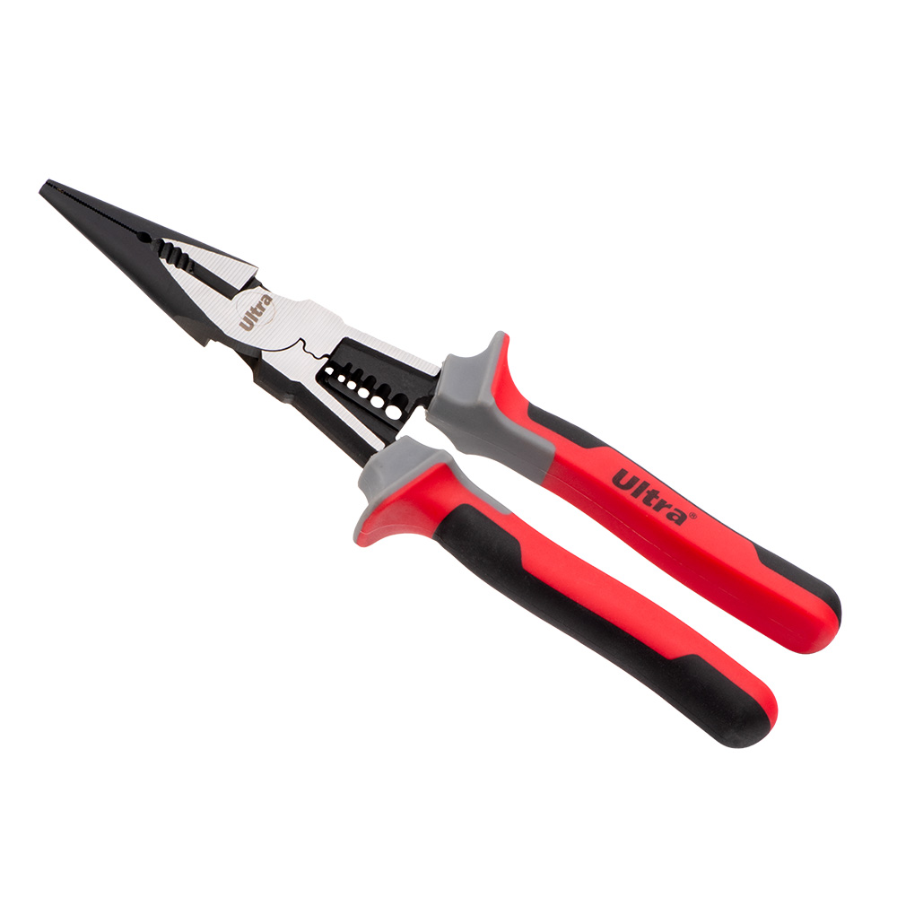 Длинногубцы Ultra CrV многофункциональные со съемником изоляции 225 мм AWG 8, 10, 12, 14, 16 (1.28-3.27 мм)