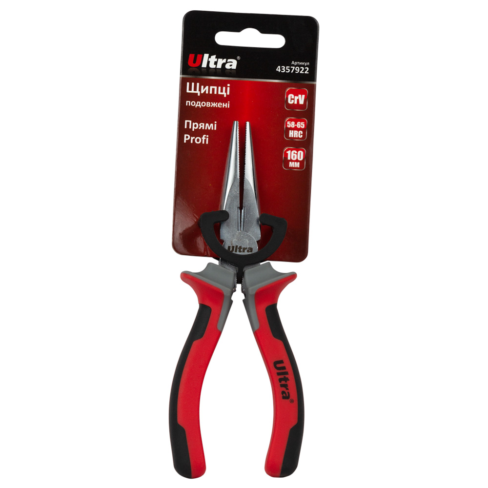 Длинногубцы Ultra Profi CrV прямые 160 мм