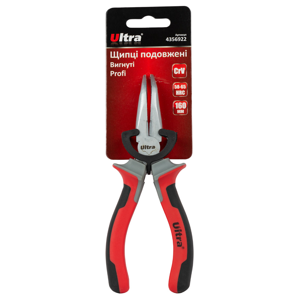Длинногубцы Ultra Profi CrV изогнутые 160 мм