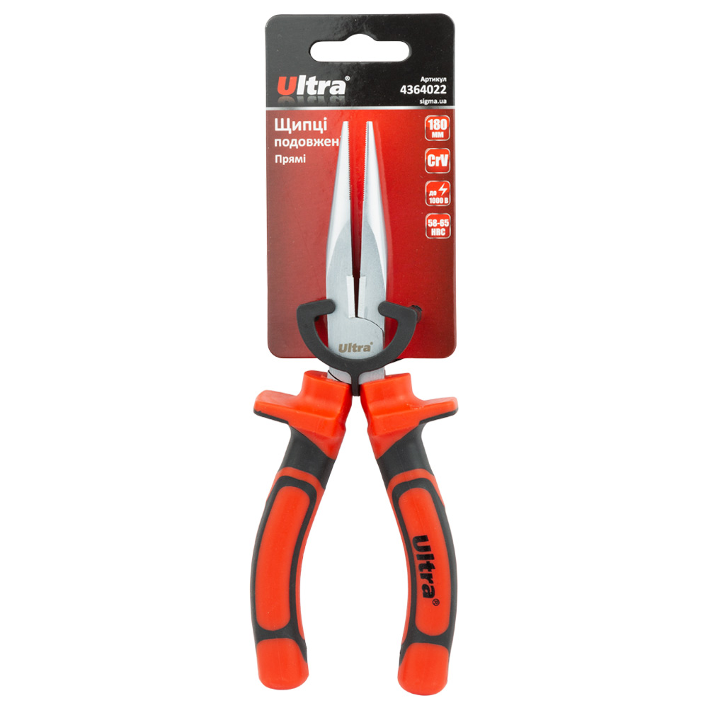 Длинногубцы Ultra VDE 1000В CrV прямые 180 мм