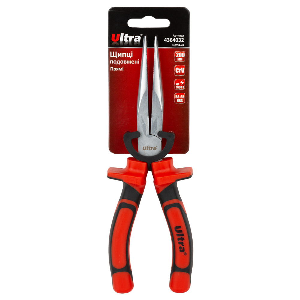 Длинногубцы Ultra VDE 1000В CrV прямые 200 мм