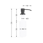 Дозатор для миючого засобу Lidz Acsis LA30 Brushed Black PVD, круглий (LDACSLA30BLM49827)