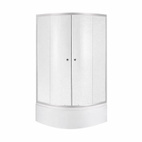 Душова кабіна Lidz Latwa SC80 х 80.SAT.HIGH.FR напівкругла, скло Frost 4 мм + Душовий піддон Lidz KAPIELKA ST80 х 80 х 41, з панеллю