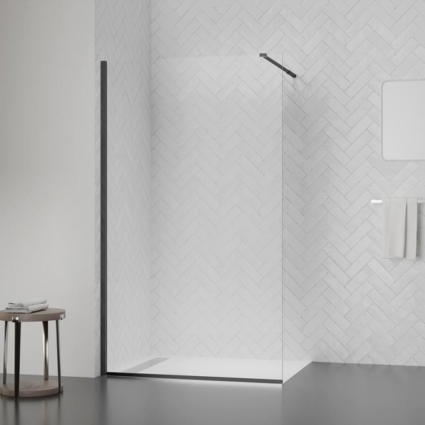 Душова перегородка Qtap Walk-In Standard BLM201.C8 100 х 200 см, скло Clear 8 мм, покриття CalcLess