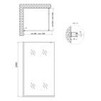 Душова перегородка Qtap Walk-In Standard CRM201.C8 100 х 200 см, скло Clear 8 мм, покриття CalcLess