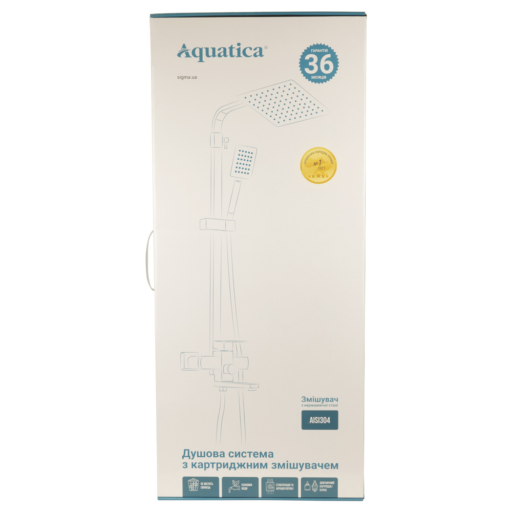 Душова система Aquatica SS s18 з картриджним змішувачем Ø35 мм