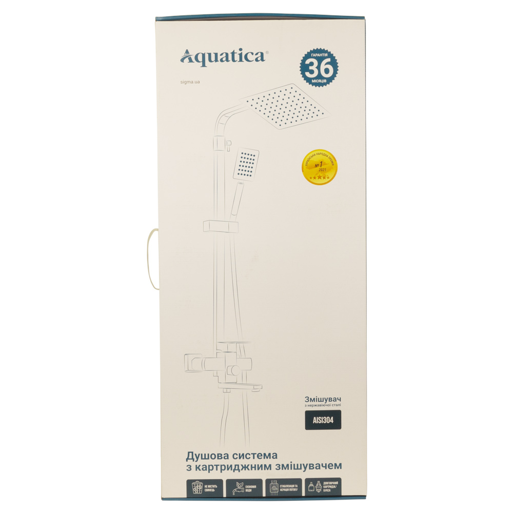 Душова система Aquatica SS s22 з картриджним змішувачем Ø35 мм