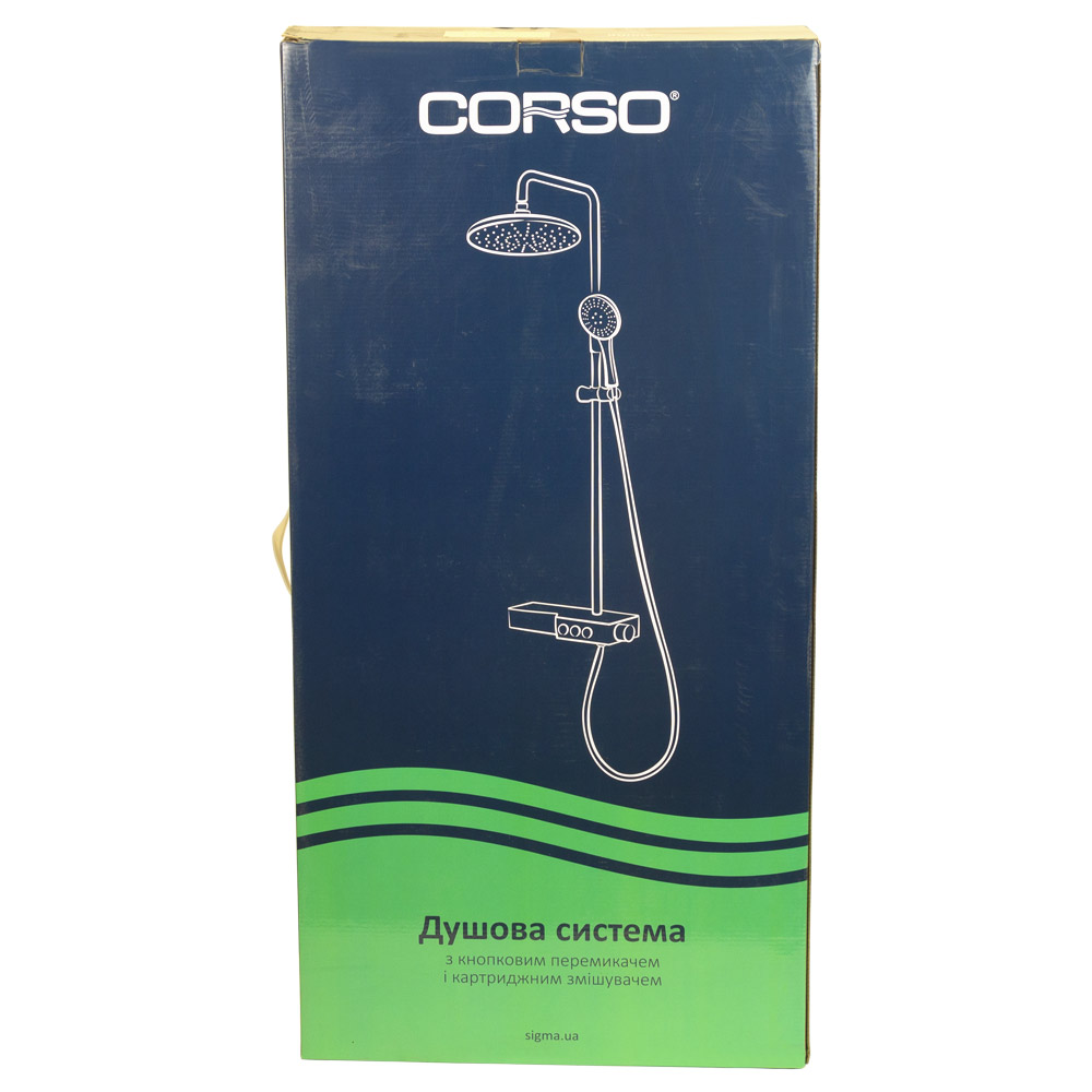 Душова система Corso Fiastra з кнопковим перемиканням та картриджним змішувачем Ø35 мм
