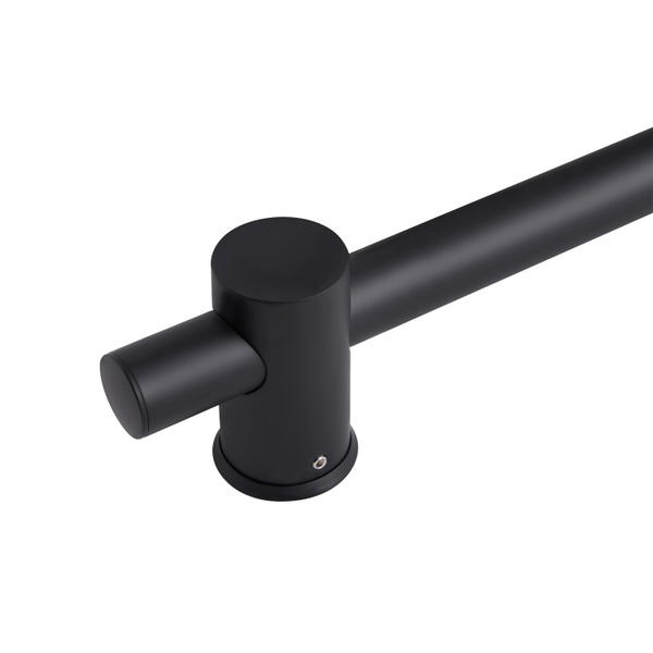 Душова стійка з тримачем універсальна Qtap Lepit 665 мм округла Black Matt (QTLEP82103OB)